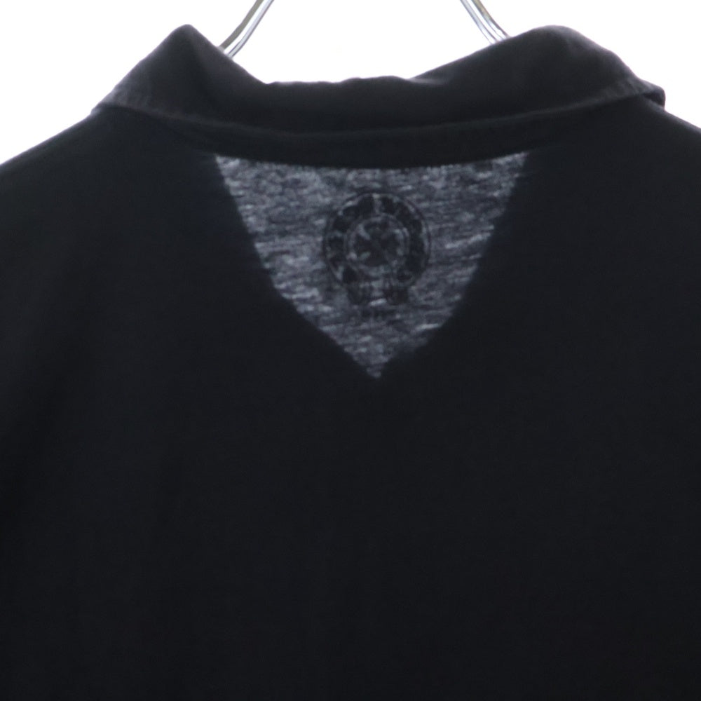 CHROME HEARTS(クロムハーツ) POLO SHIRT CH PLS BSフレアボタン CHプラス半袖ポロシャツ ブラック