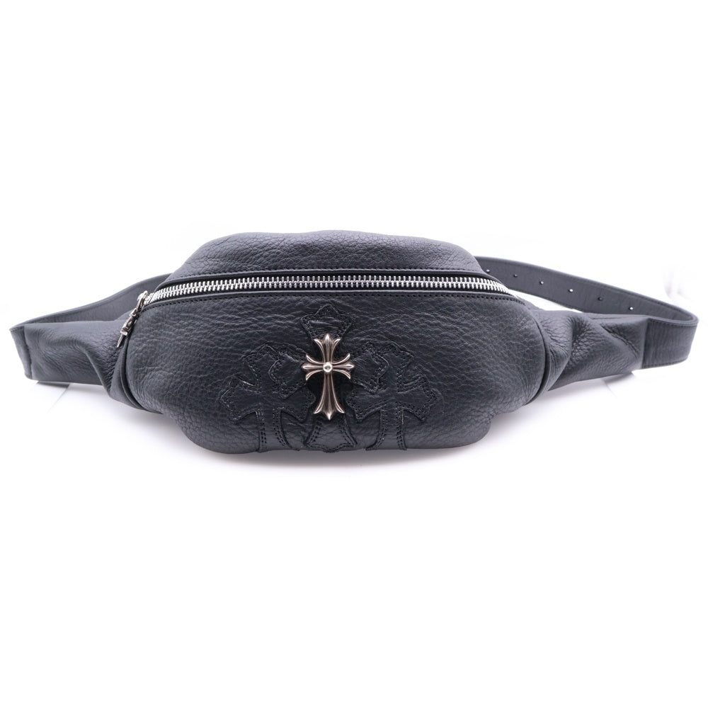 CHROME HEARTS(クロムハーツ) #3 SNAT PACK スナットパック クロスパッチダガージップレザーウエストバッグ ボディーバッグ ブラック