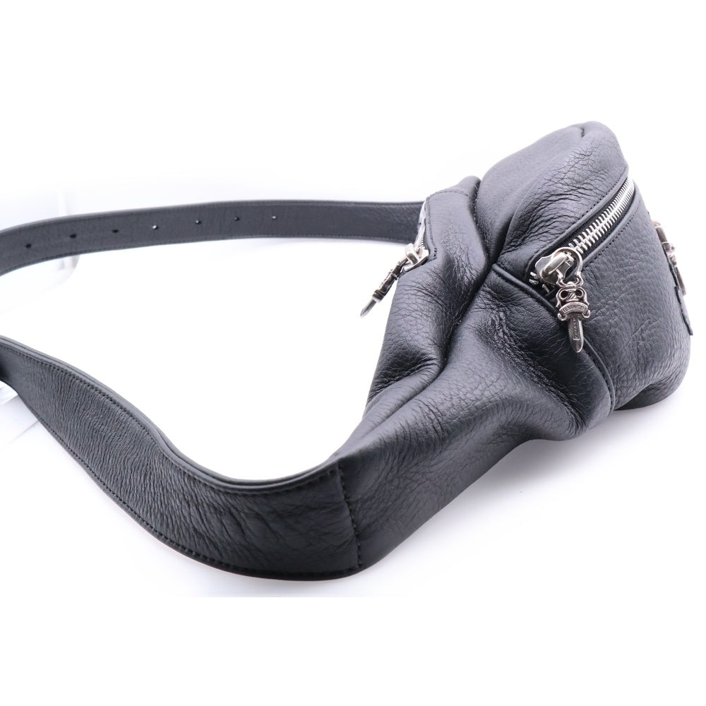 CHROME HEARTS(クロムハーツ) #3 SNAT PACK スナットパック クロスパッチダガージップレザーウエストバッグ ボディーバッグ ブラック
