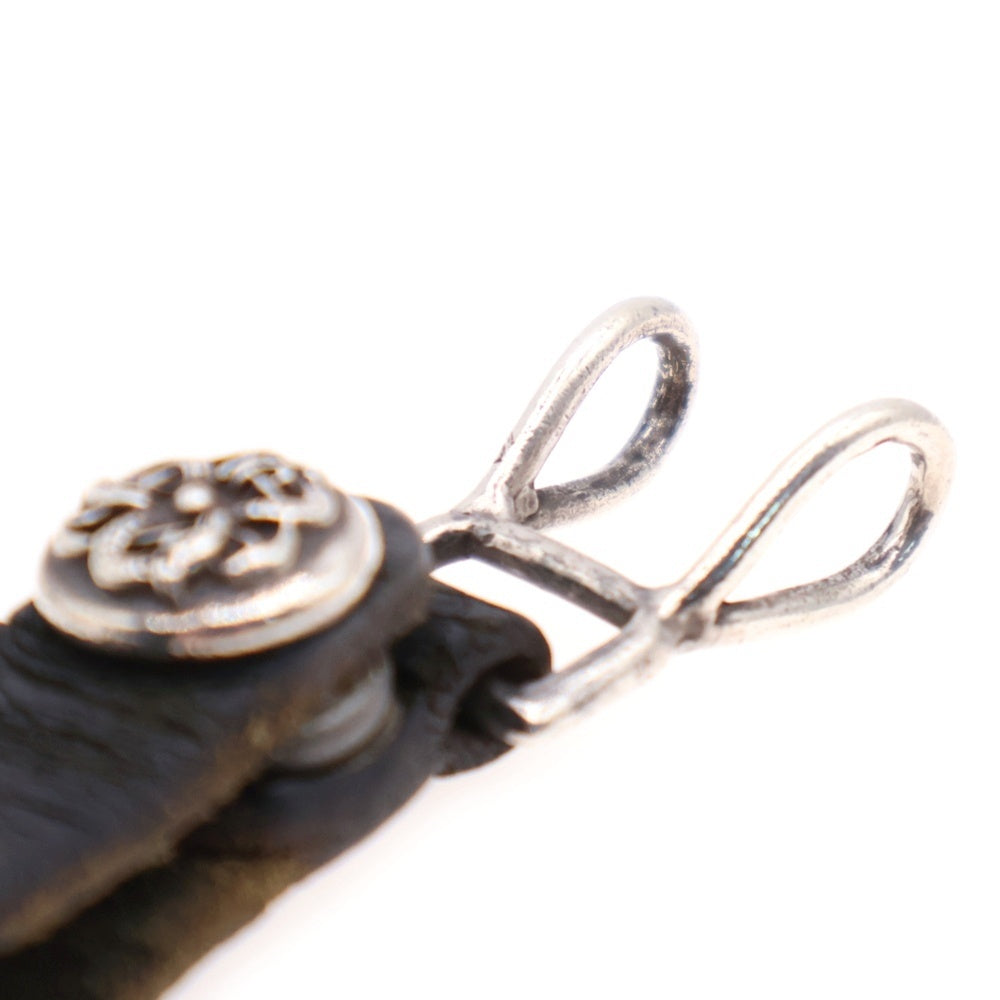 CHROME HEARTS(クロムハーツ) BELT LOOP ケルティックボールボタンレザーベルトループ シルバー/ブラック