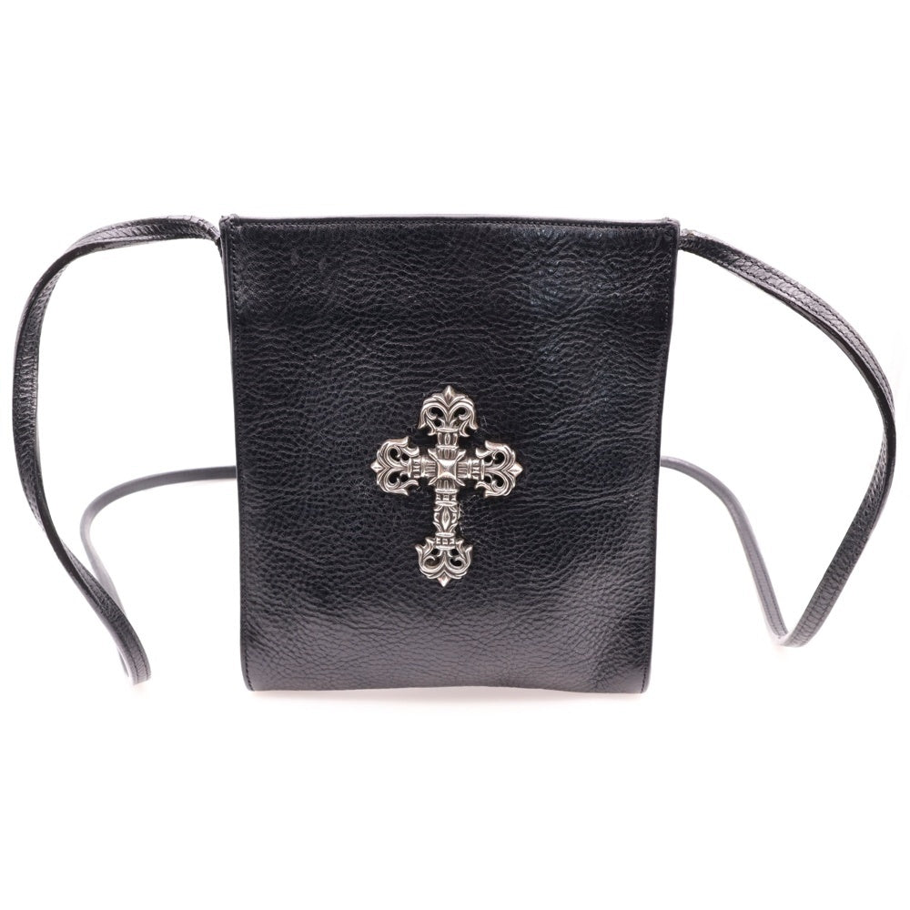 CHROME HEARTS(クロムハーツ) SQ PKT FILIGREE CRS スクエアポケットフィリグリー フィリグリークロス装飾レザーショルダーバッグ