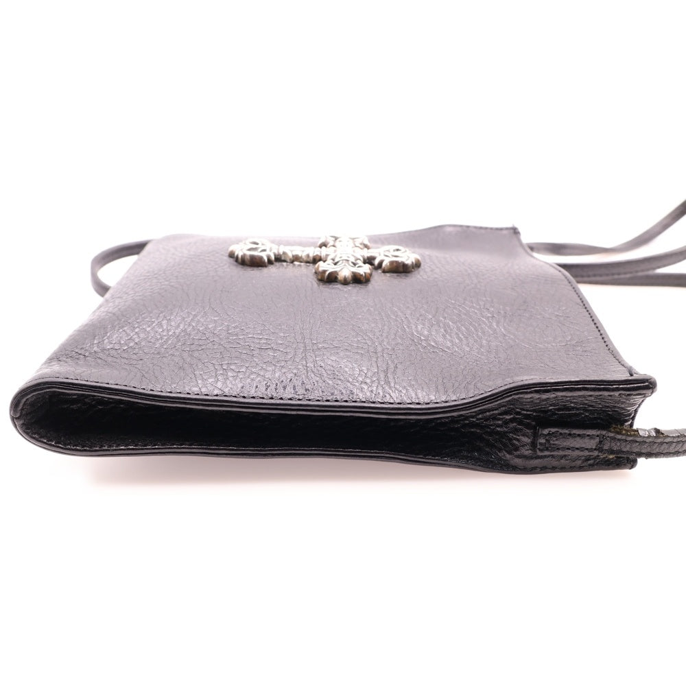 CHROME HEARTS(クロムハーツ) SQ PKT FILIGREE CRS スクエアポケットフィリグリー フィリグリークロス装飾レザーショルダーバッグ