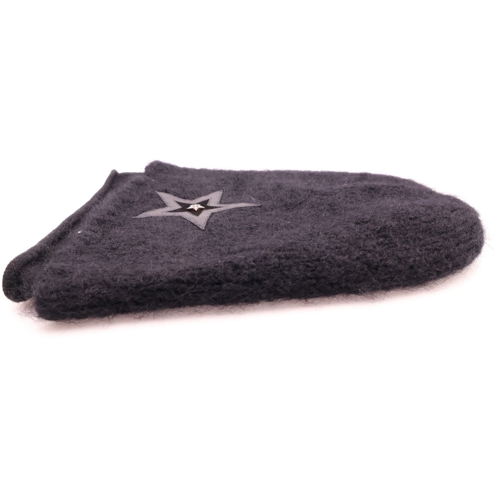 CHROME HEARTS(クロムハーツ) BEANIE CASH レザーパッチビーニー スターパッチ付きカシミアビーニー