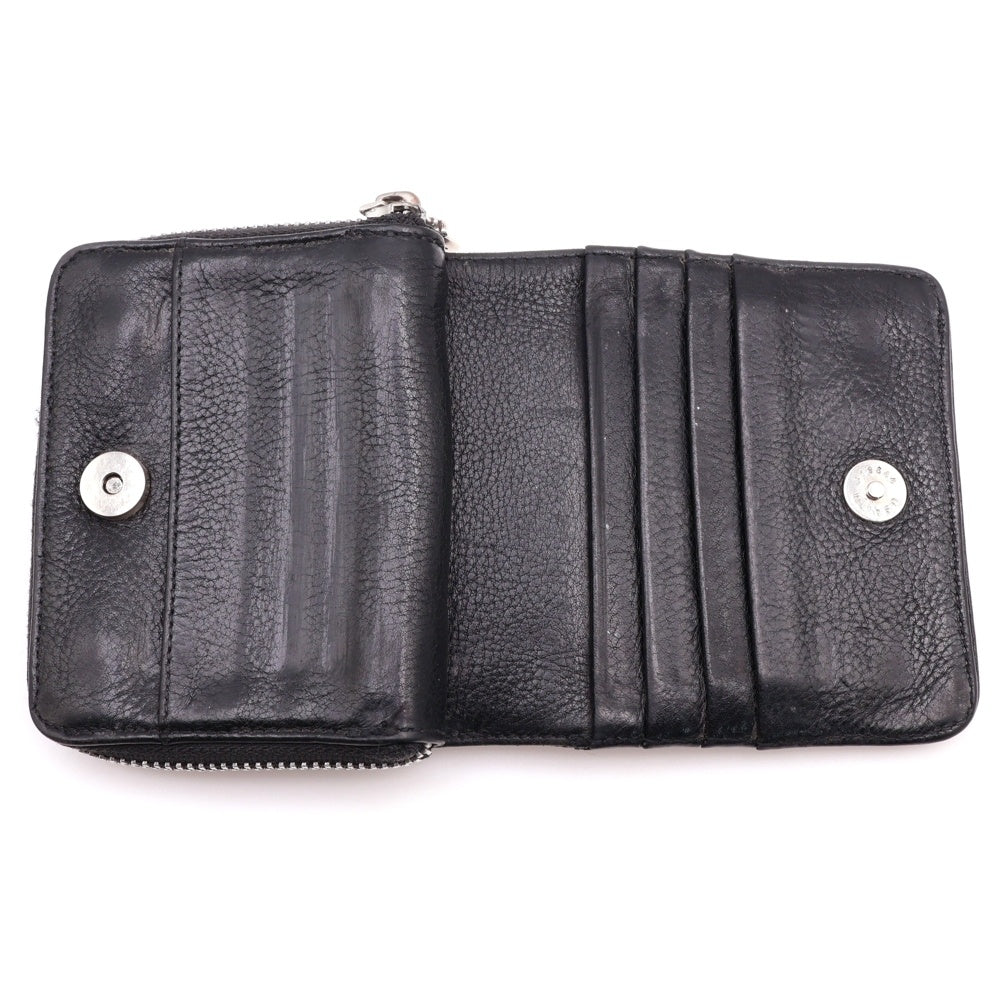 CHROME HEARTS(クロムハーツ) SQ ZIP BILL スクエアジップビル レザーウォレット 財布 ブラック BCA376