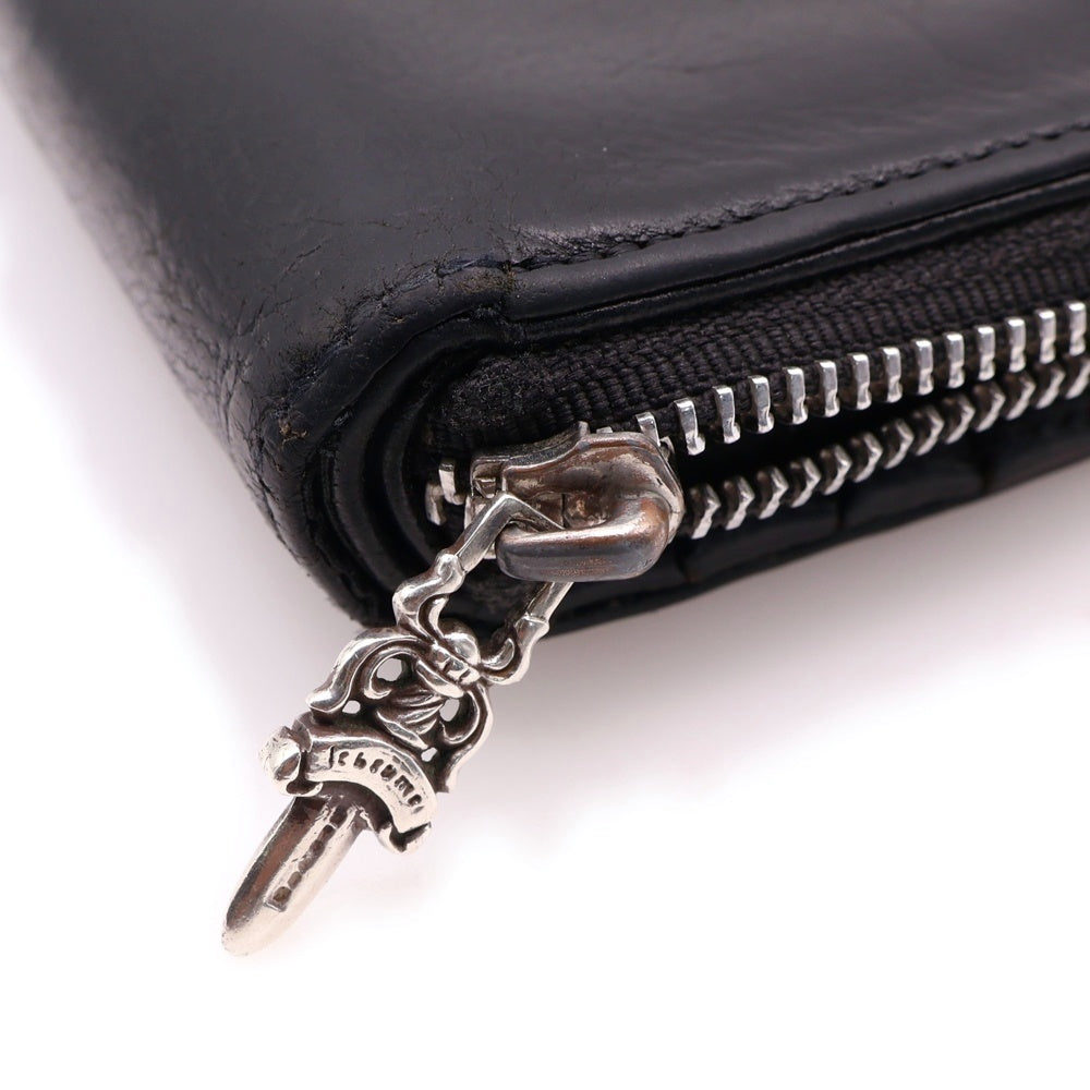 CHROME HEARTS(クロムハーツ) SQ ZIP BILL スクエアジップビル レザーウォレット 財布 ブラック BCA376