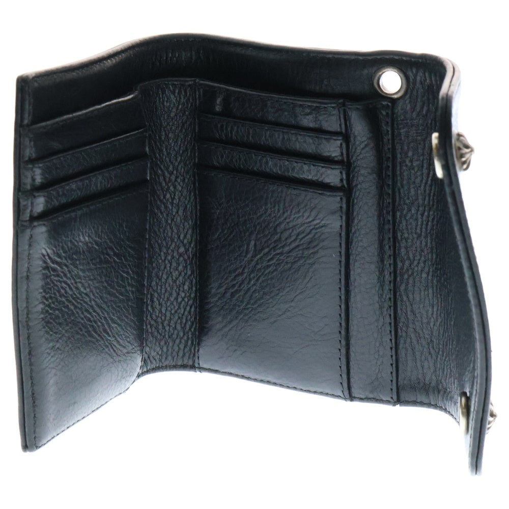 CHROME HEARTS(クロムハーツ) WAVE MINI ウェーブミニ レザーウォレット 財布 ブラック BCA373