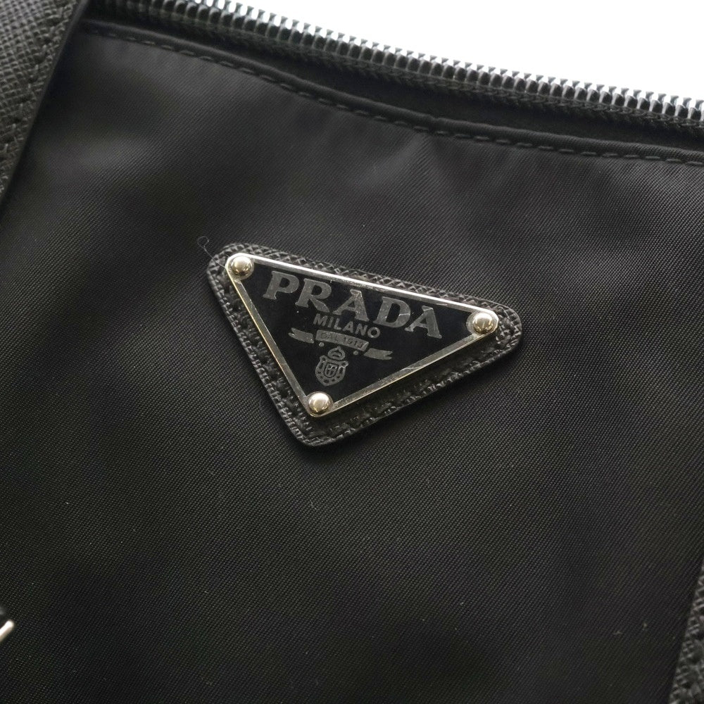 PRADA(プラダ) Re-Nylon サフィアーノ 三角プレート付き ナイロン レザー 2WAY ブリーフケース バックパック 2VG053 ブラック