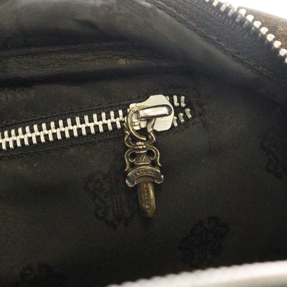 CHROME HEARTS(クロムハーツ) GYM SM ジムバッグ 現行型 CHチャーム付き スモール レザー ハンドバッグ ブラック/シルバー