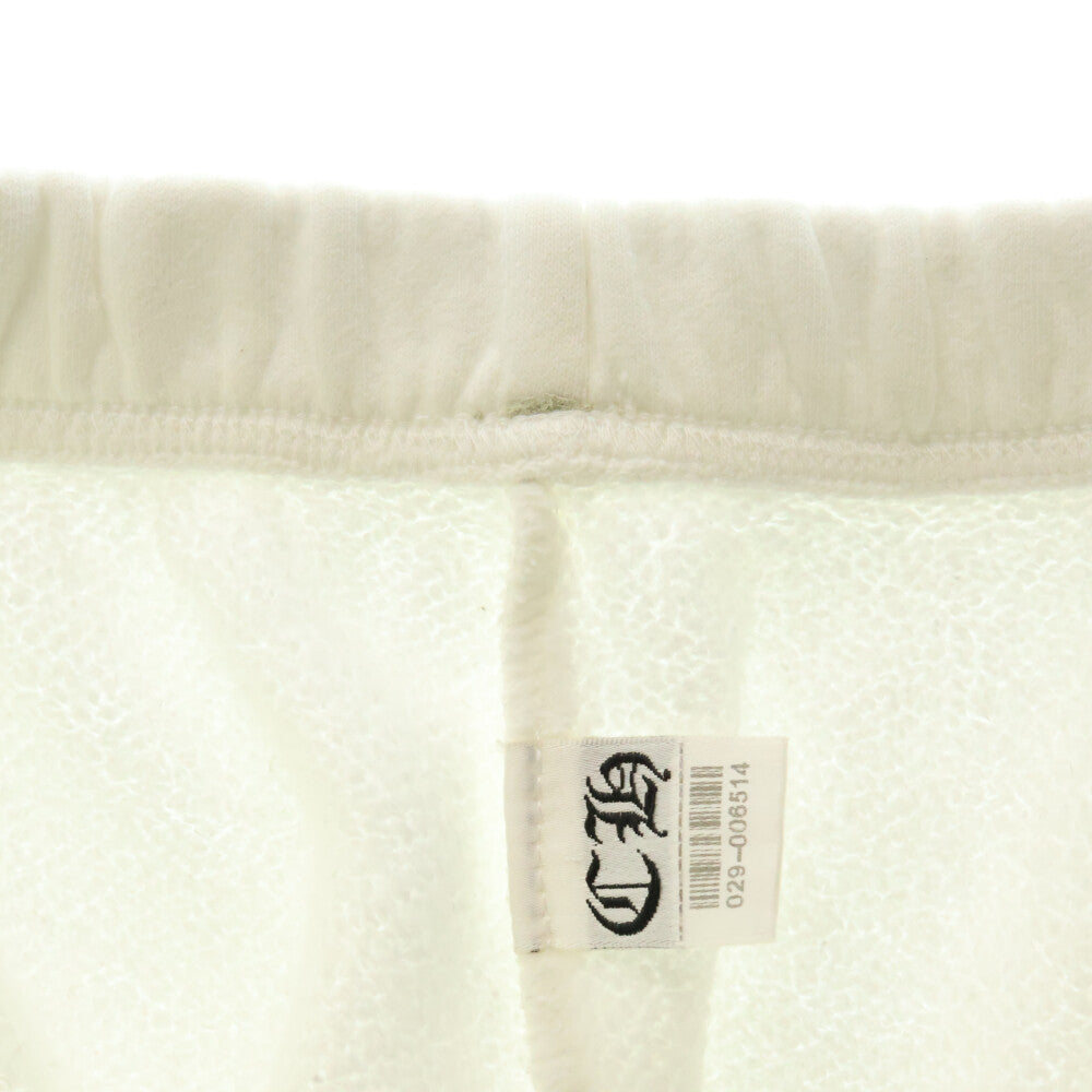 CHROME HEARTS(クロムハーツ) GRP Y NOT Sweat Shorts ワイノットスウェットショートパンツ ハーフパンツ ショーツ レザートリプルクロスパッチ シルバープレート ホワイト ※タグ欠損