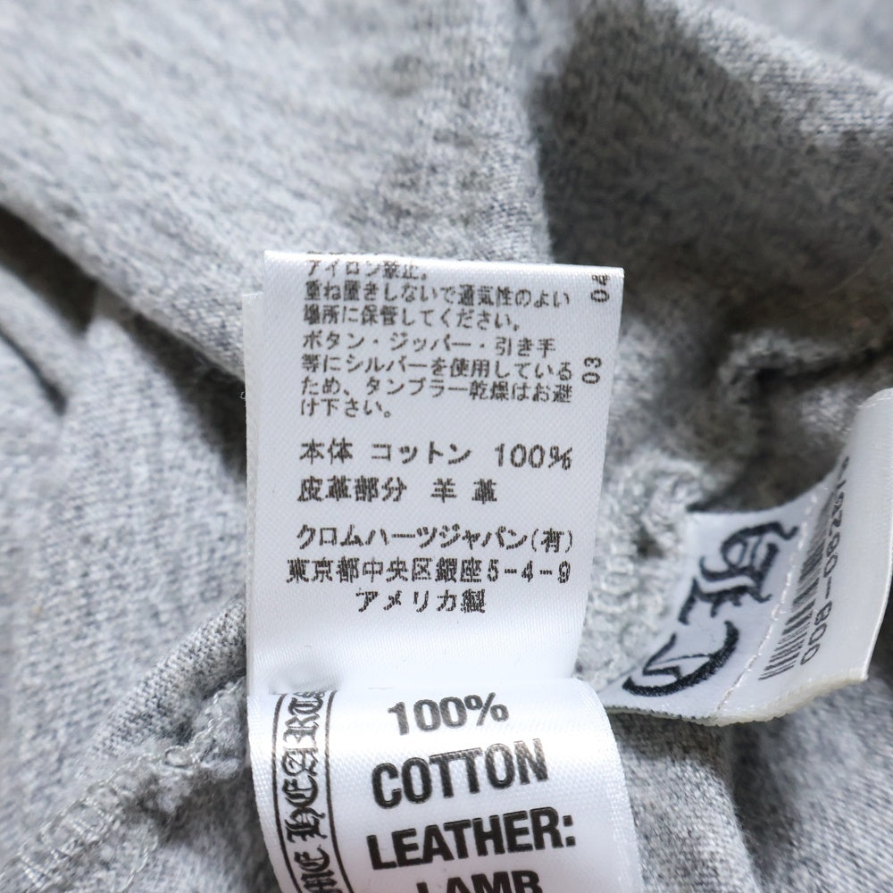 CHROME HEARTS(クロムハーツ) フレアボタン ヘンリーネック 袖クロスパッチ コットン 長袖Tシャツ