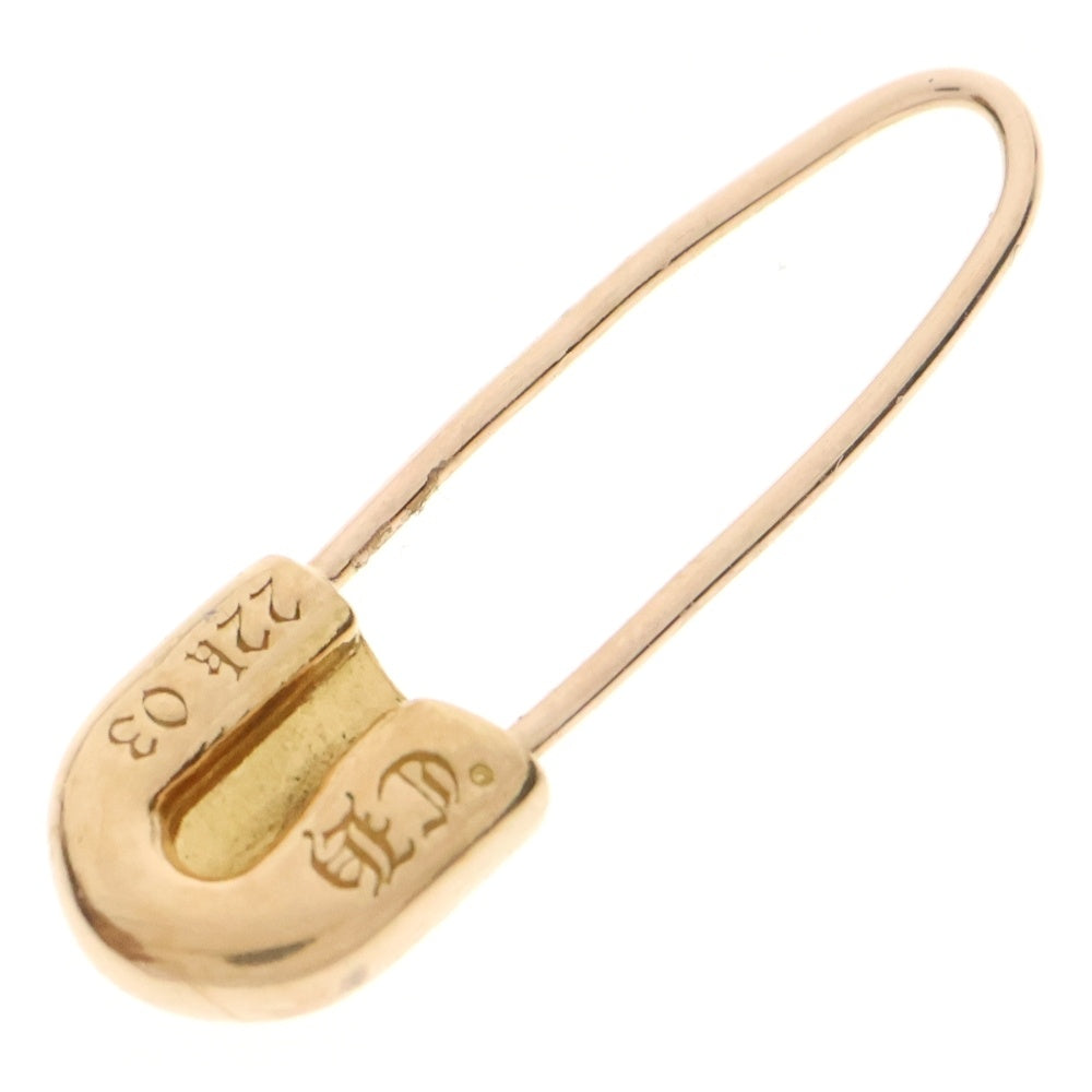 CHROME HEARTS(クロムハーツ) 22K SAFETY PIN CH PLS EMRLD R セーフティーピン 1エメラルド ピアス ゴールド