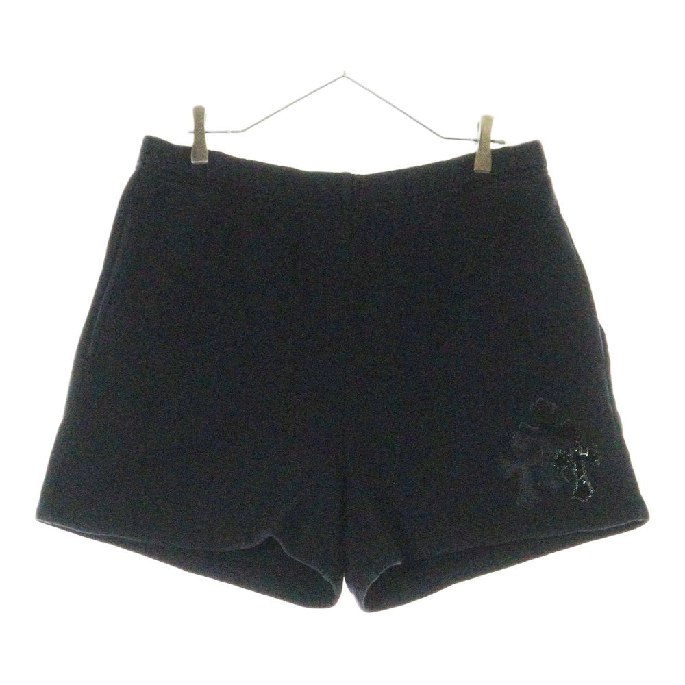 CHROME HEARTS(クロムハーツ) Y NOY セメタリークロスパッチ付き スウェットハーフパンツ ブラック
