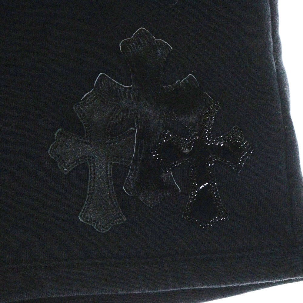 CHROME HEARTS(クロムハーツ) Y NOY セメタリークロスパッチ付き スウェットハーフパンツ ブラック