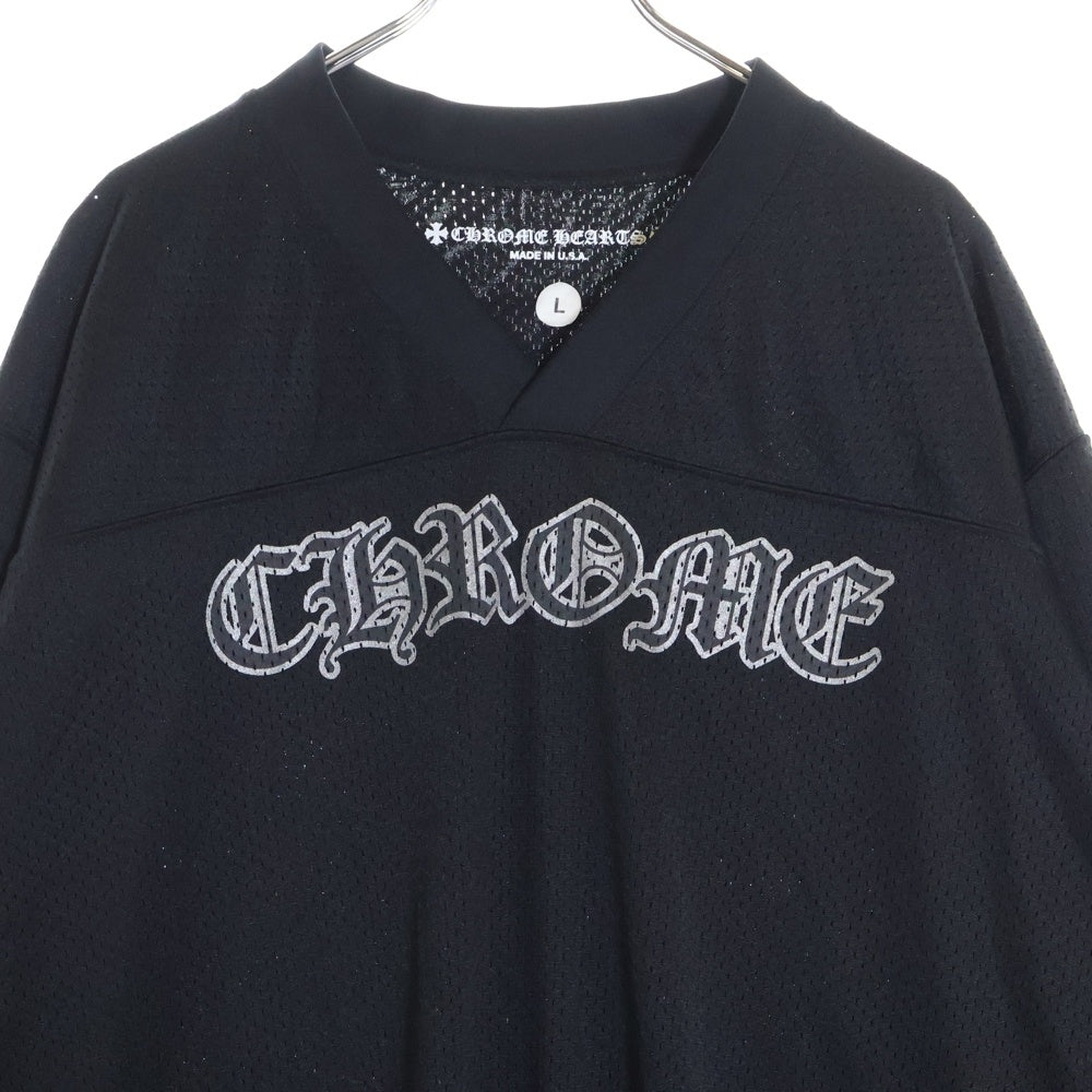 CHROME HEARTS(クロムハーツ) MESH WARM UP JERSEY メッシュ バーシティー ジャージー CHプリントメッシュ 長袖Tシャツカットソー ブラック