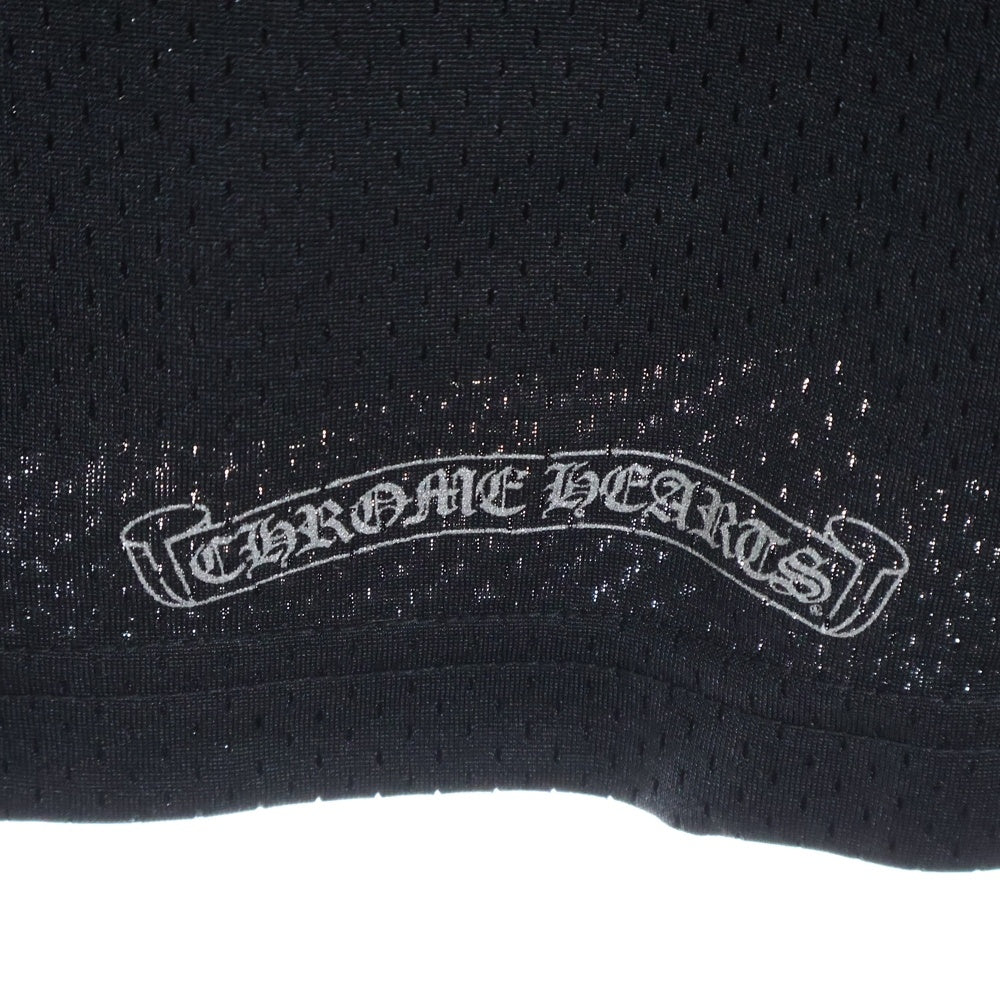 CHROME HEARTS(クロムハーツ) MESH WARM UP JERSEY メッシュ バーシティー ジャージー CHプリントメッシュ 長袖Tシャツカットソー ブラック