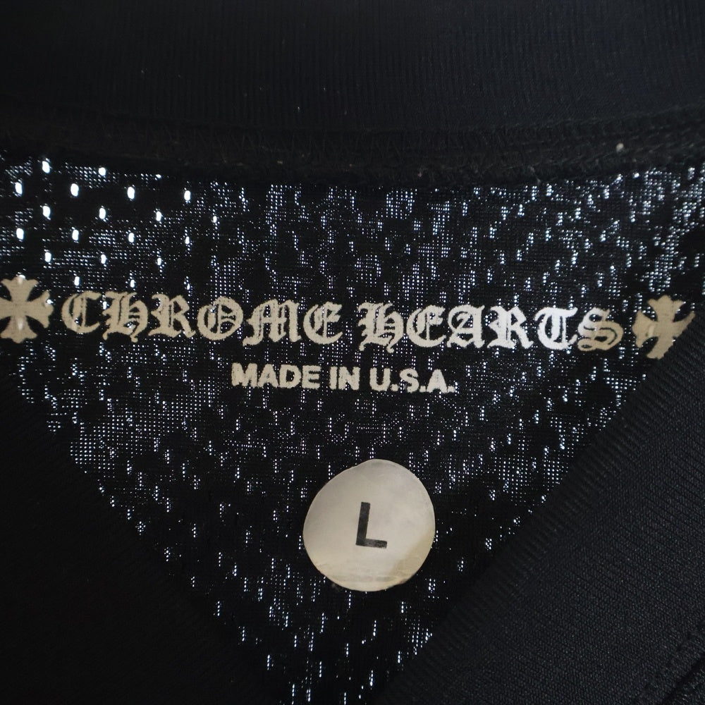 CHROME HEARTS(クロムハーツ) MESH WARM UP JERSEY メッシュ バーシティー ジャージー CHプリントメッシュ 長袖Tシャツカットソー ブラック