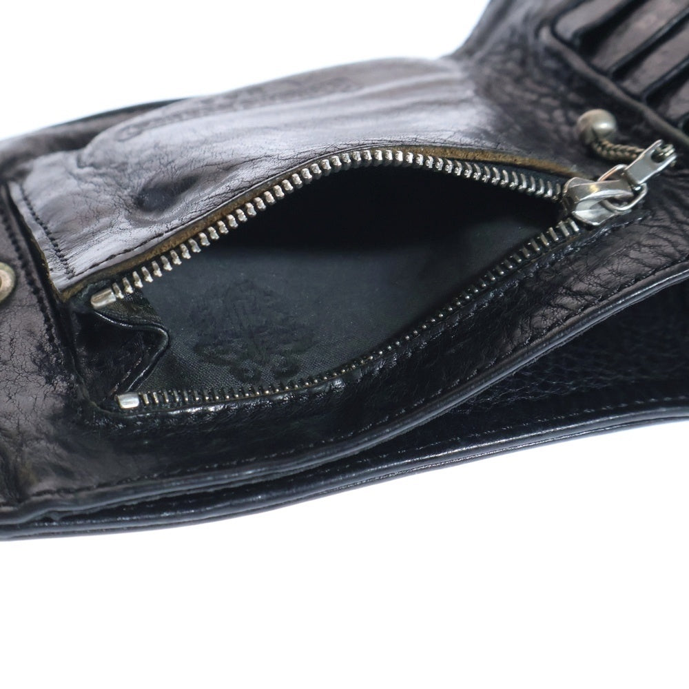 CHROME HEARTS(クロムハーツ) 1SNAP 1スナップ クロス ボールボタン レザーウォレット 財布 ブラック BCA361