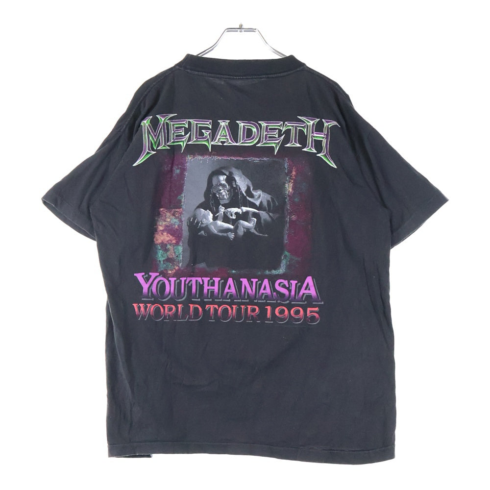 VINTAGE(ヴィンテージ) 90s MEGADETH Youthanasia Tour Tee ユースアネイジアツアー 両面プリント クルーネック半袖Tシャツカットソー グレー