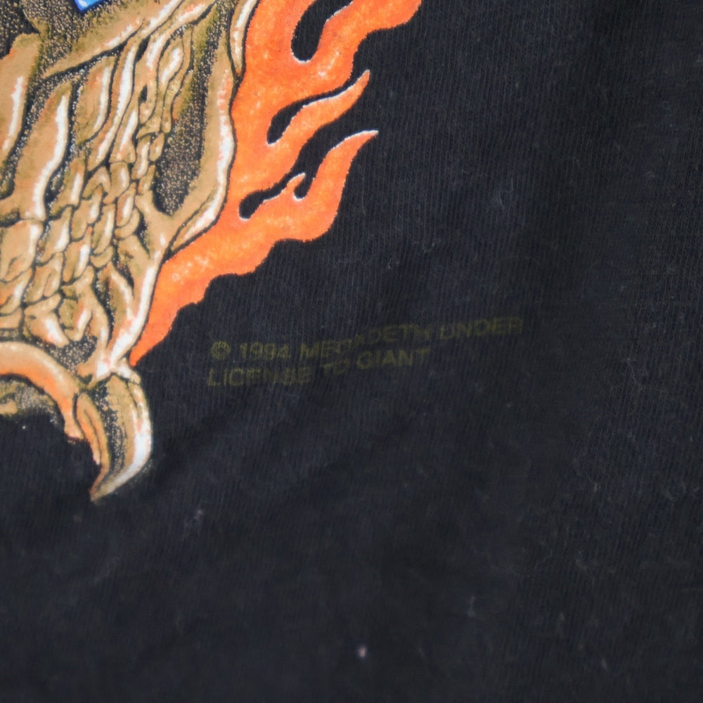VINTAGE(ヴィンテージ) 90s MEGADETH Youthanasia Tour Tee ユースアネイジアツアー 両面プリント クルーネック半袖Tシャツカットソー グレー