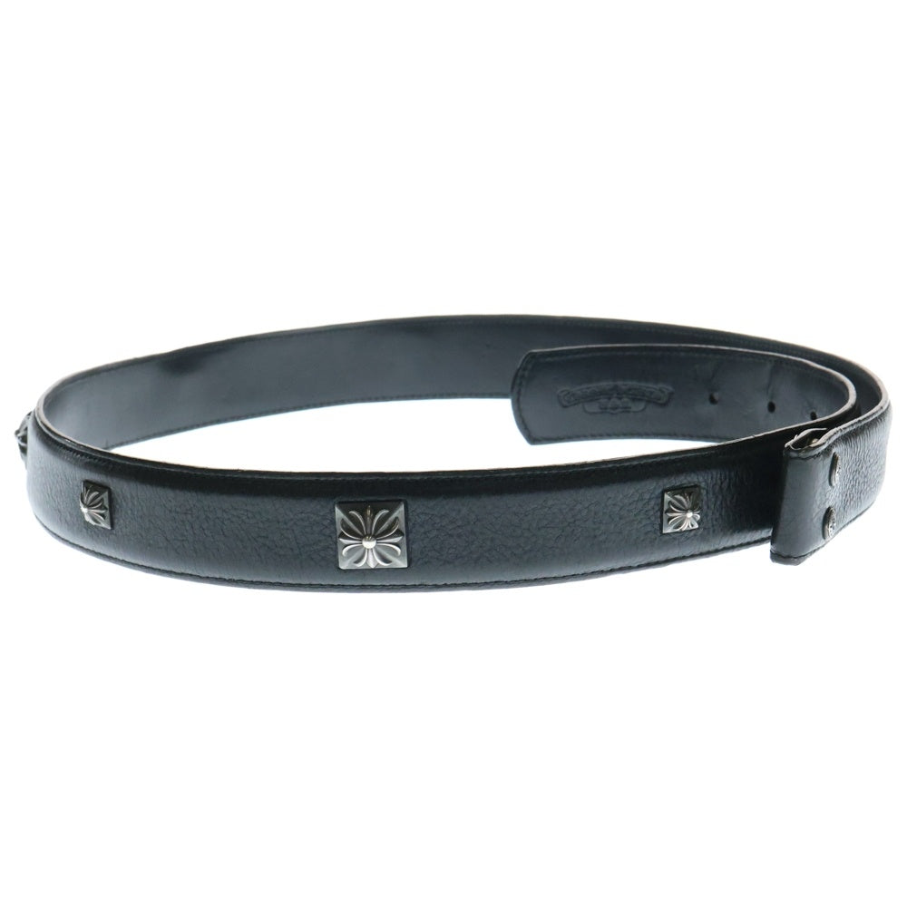 CHROME HEARTS(クロムハーツ) STRAP PYRAMID ゼロピラミッドスタッズ レザーベルト ブラック/シルバー