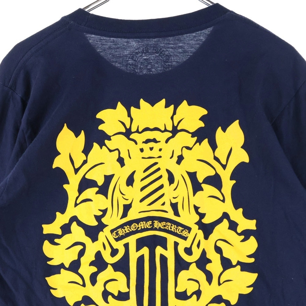 CHROME HEARTS(クロムハーツ) CH LS 1 ヴァインダガーフローラルプリントロングスリーブ長袖Tシャツ ネイビー/イエロー