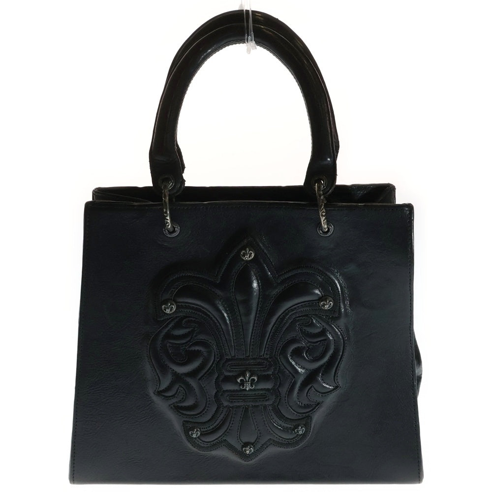 CHROME HEARTS(クロムハーツ) BSフレアモチーフ スクロールバンドレザーハンドバッグ ブラック