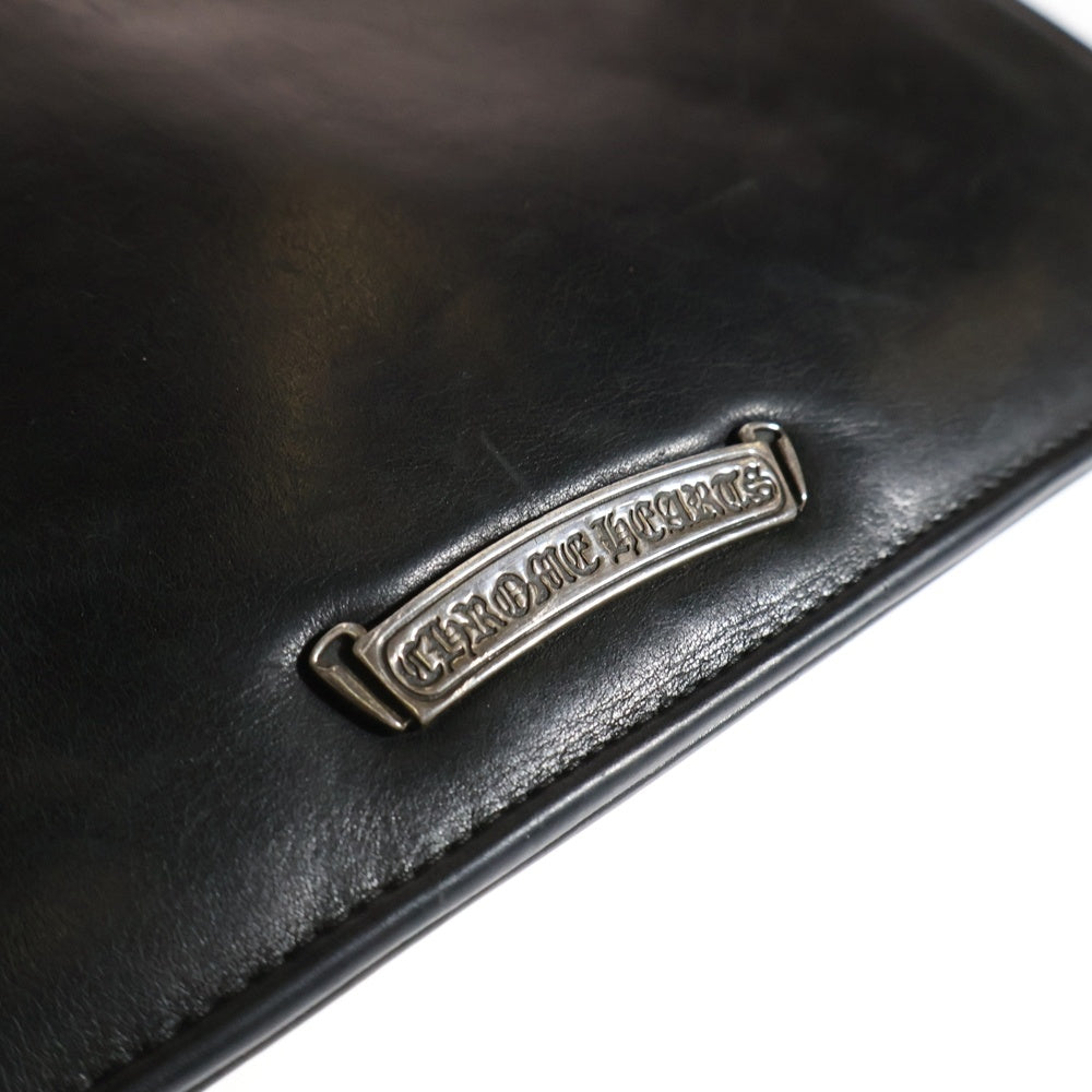 CHROME HEARTS(クロムハーツ) CH CRS SML CLUTCH BAG スモールCHクロス装飾 レザー フラット クラッチバッグ ブラック