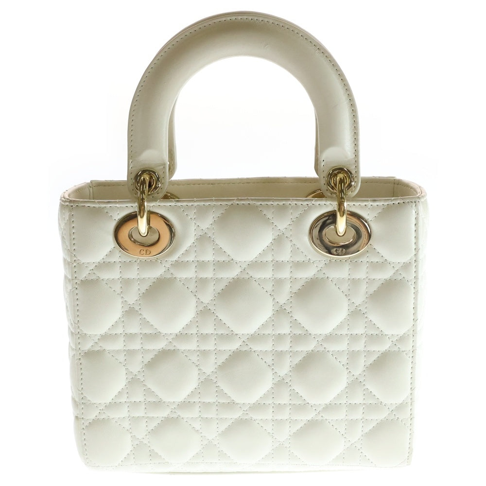 Christian Dior(クリスチャンディオール) LADY DIOR レディディオール カナージュ スモール 2WAYショルダーバッグ ハンドバッグ レディース 88-MA-0252 ホワイト