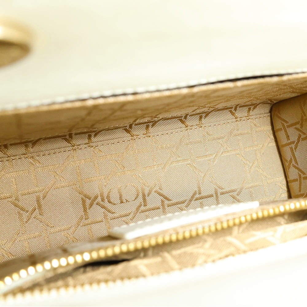 Christian Dior(クリスチャンディオール) LADY DIOR レディディオール カナージュ スモール 2WAYショルダーバッグ ハンドバッグ レディース 88-MA-0252 ホワイト