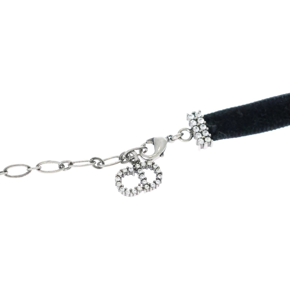 Christian Dior(クリスチャンディオール) J'ADIOR ラインストーン ベロア チョーカー ブラック
