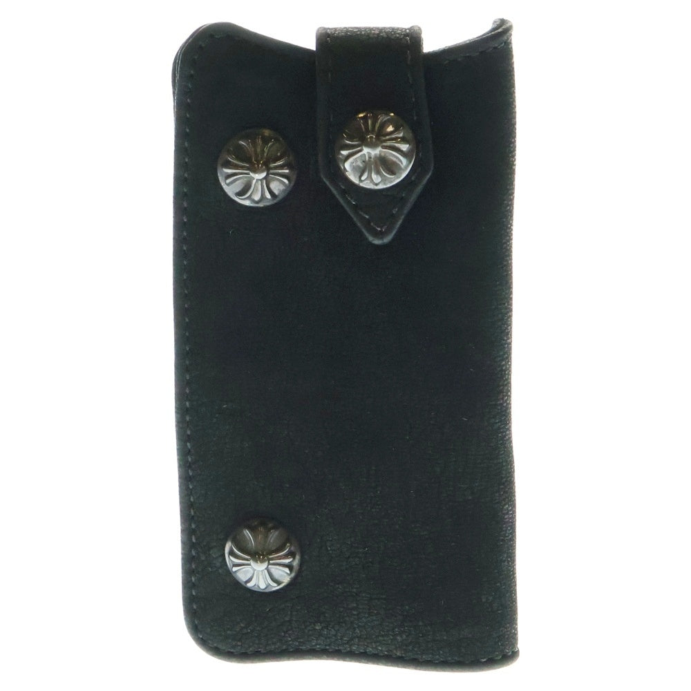 CHROME HEARTS(クロムハーツ) KEY CASE キーケース クロスボールボタン デストロイレザーキーケース ブラック