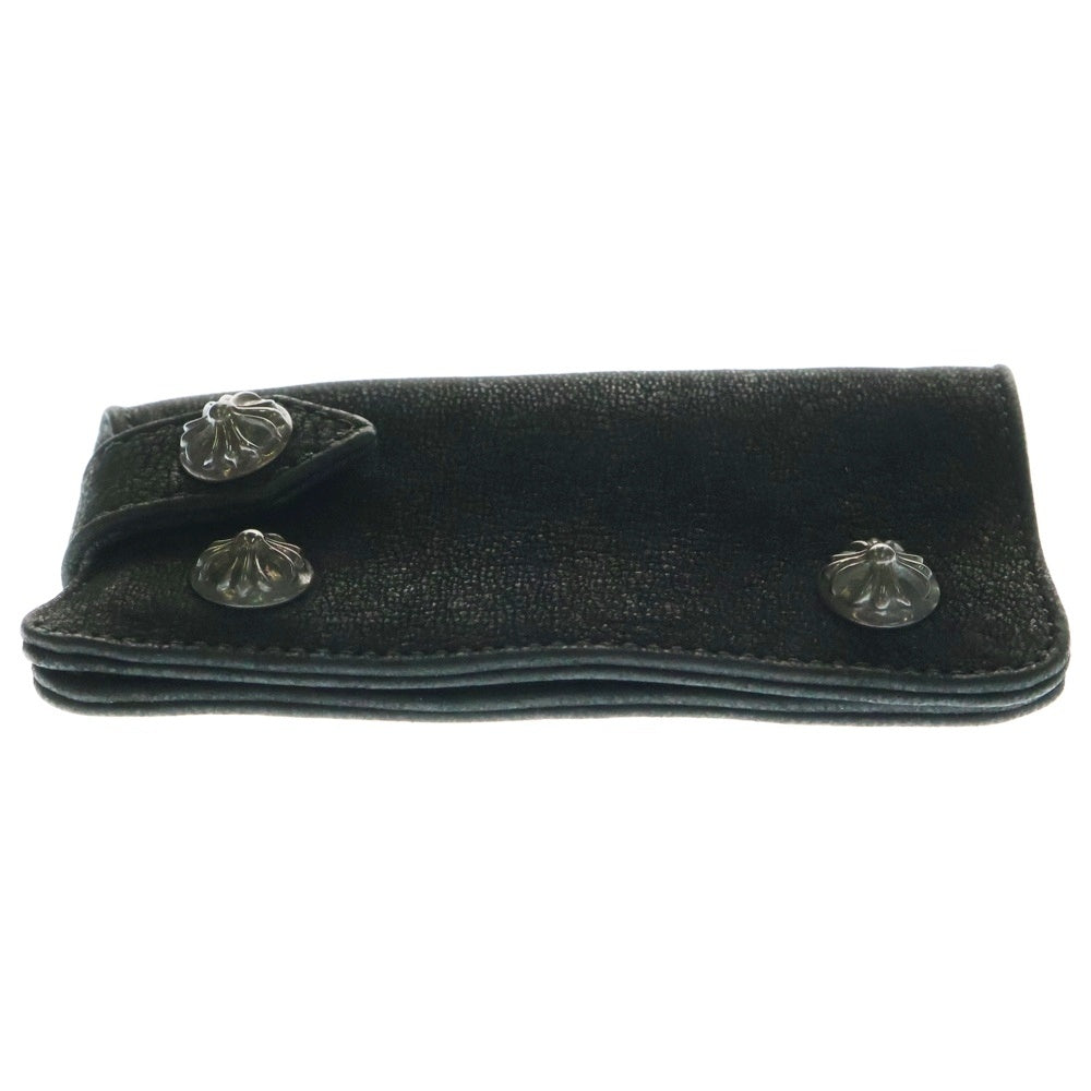 CHROME HEARTS(クロムハーツ) KEY CASE キーケース クロスボールボタン デストロイレザーキーケース ブラック
