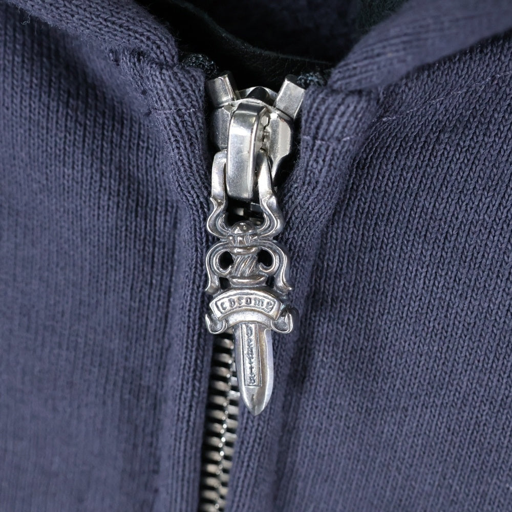 CHROME HEARTS(クロムハーツ) Y NOT クロスパッチ付きジップアップパーカー フーディー ネイビー