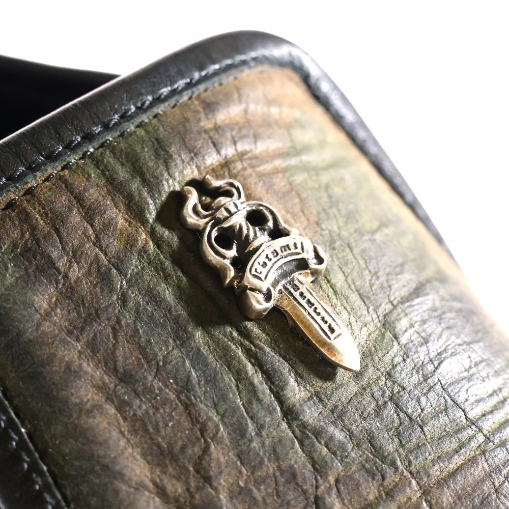CHROME HEARTS(クロムハーツ) SLIP ON BLK CALF スリッポン CHプラスレザーパッチダガー付レザースリッポン