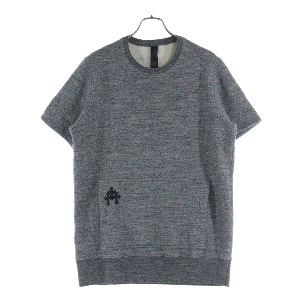 CHROME HEARTS(クロムハーツ) Cross Patch Scroll Label Crewneck Sweatshirt クロスパッチクルーネックスウェットシャツ 半袖スウェットTシャツ グレー