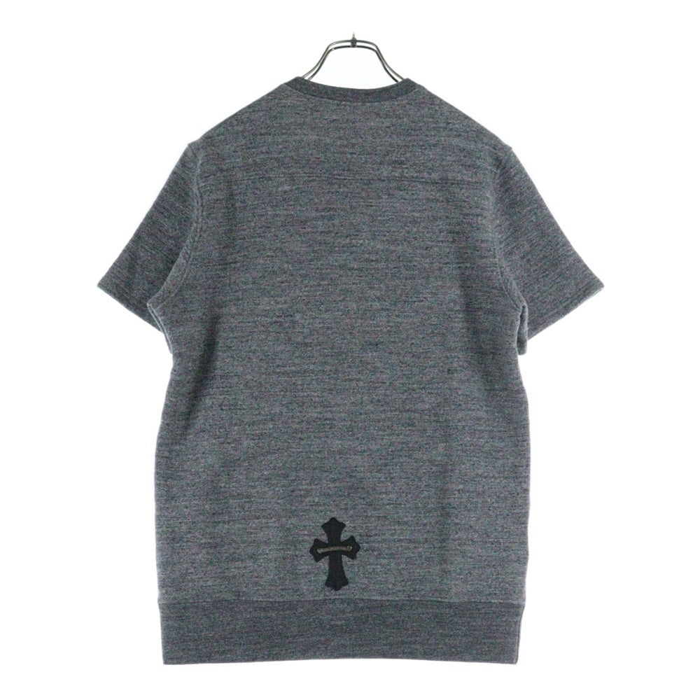 CHROME HEARTS(クロムハーツ) Cross Patch Scroll Label Crewneck Sweatshirt クロスパッチクルーネックスウェットシャツ 半袖スウェットTシャツ グレー