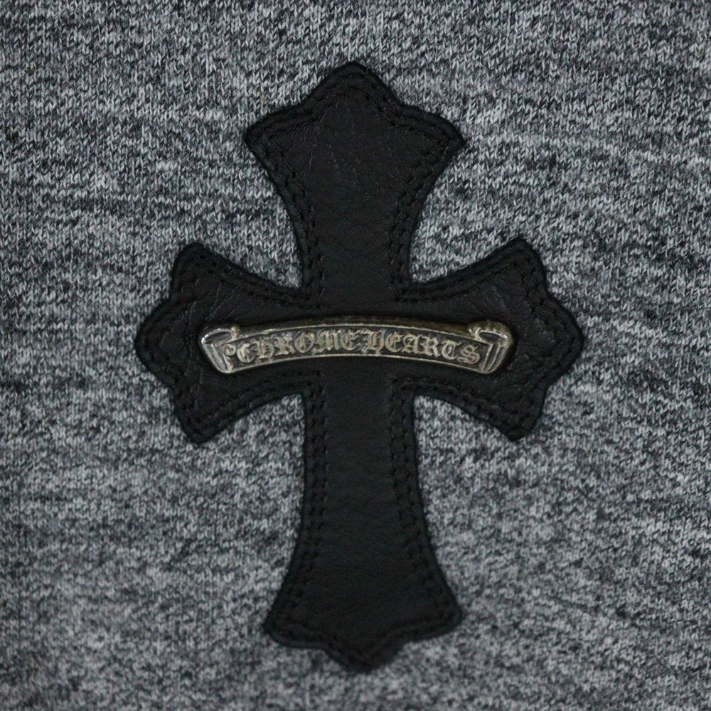 CHROME HEARTS(クロムハーツ) Cross Patch Scroll Label Crewneck Sweatshirt クロスパッチクルーネックスウェットシャツ 半袖スウェットTシャツ グレー
