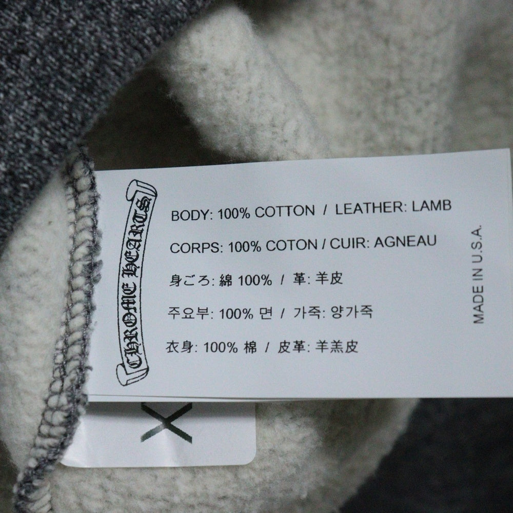 CHROME HEARTS(クロムハーツ) Cross Patch Scroll Label Crewneck Sweatshirt クロスパッチクルーネックスウェットシャツ 半袖スウェットTシャツ グレー