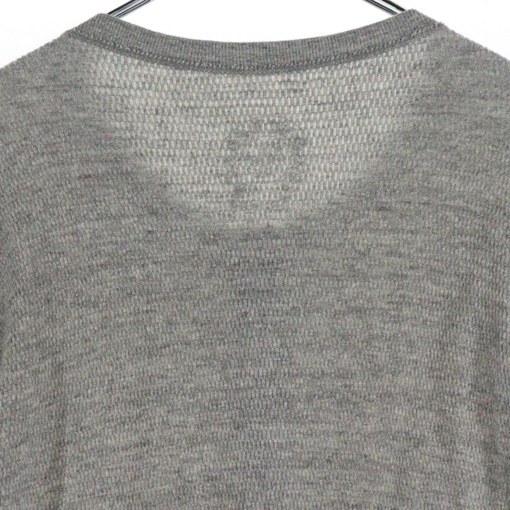 CHROME HEARTS(クロムハーツ) クロスパッチ付き ヘンリーネック ロングスリーブシャツ グレー