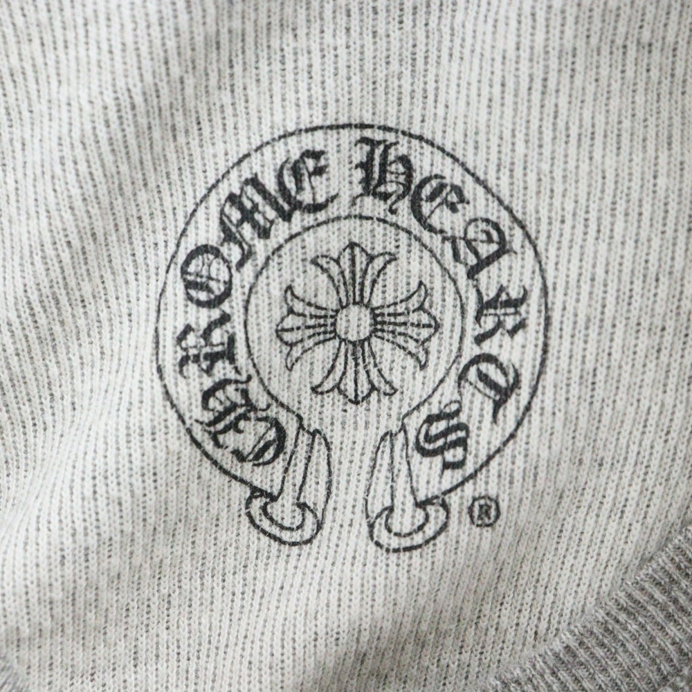 CHROME HEARTS(クロムハーツ) クロスパッチ付き ヘンリーネック ロングスリーブシャツ グレー