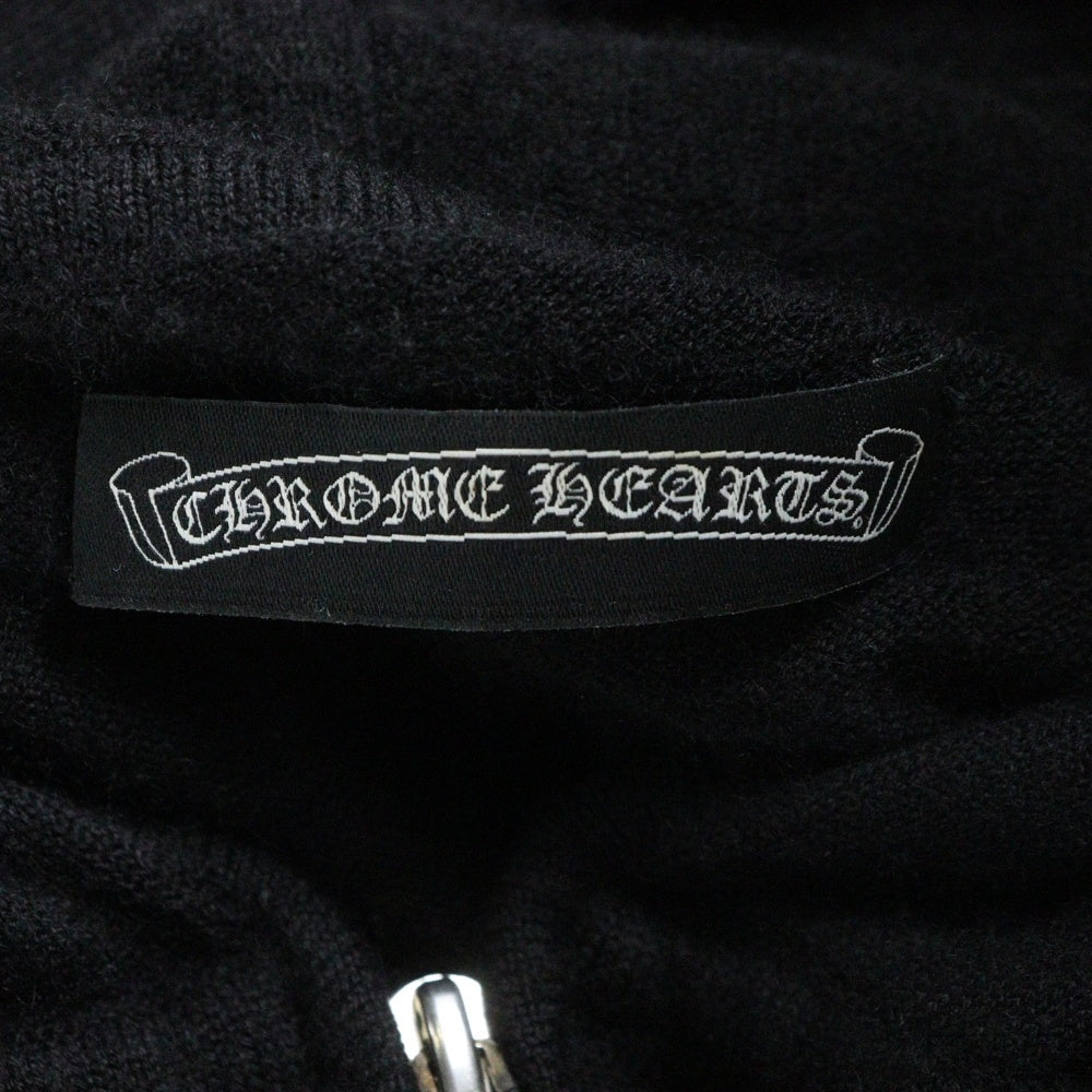CHROME HEARTS(クロムハーツ) CHフレア装飾 フレアパッチ付き カシミアジップパーカー ブラック