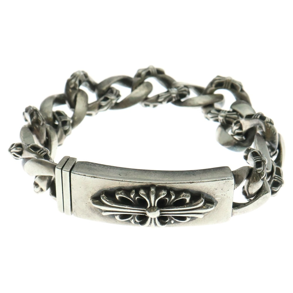 CHROME HEARTS(クロムハーツ) ID FLORAL CRS フローラルクロスIDファンシーリンク ブレスレット 13LINK シルバー BCA166