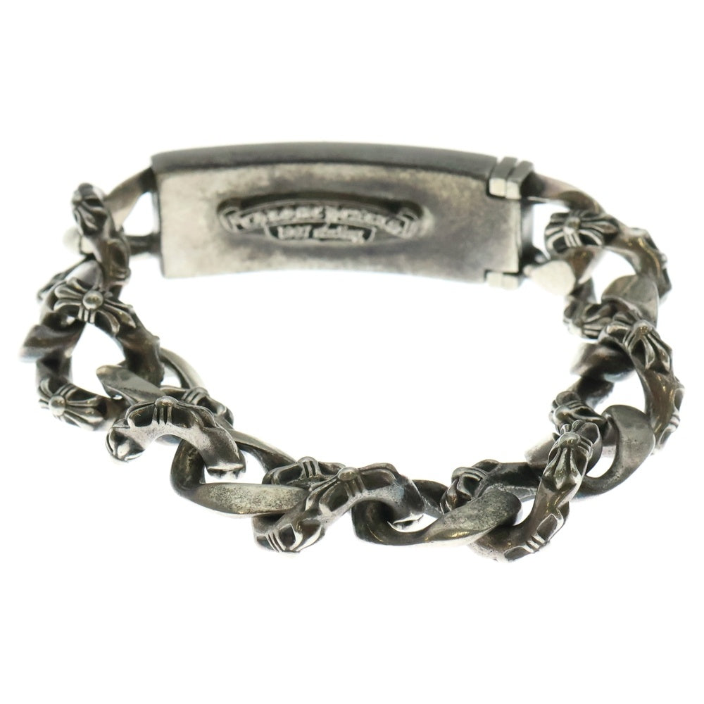 CHROME HEARTS(クロムハーツ) ID FLORAL CRS フローラルクロスIDファンシーリンク ブレスレット 13LINK シルバー BCA166