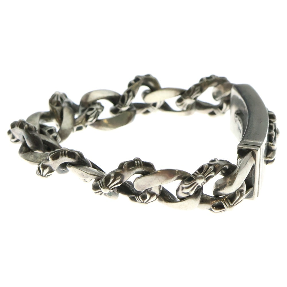 CHROME HEARTS(クロムハーツ) ID FLORAL CRS フローラルクロスIDファンシーリンク ブレスレット 13LINK シルバー BCA166