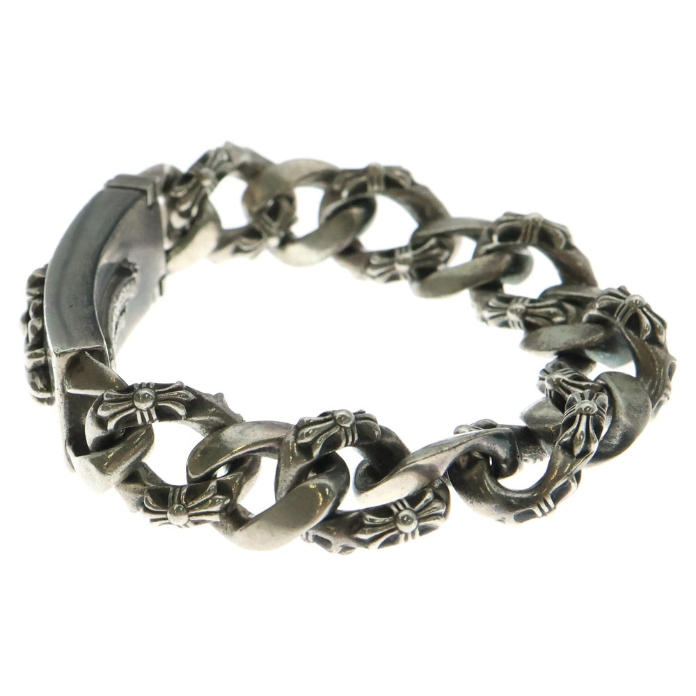 CHROME HEARTS(クロムハーツ) ID FLORAL CRS フローラルクロスIDファンシーリンク ブレスレット 13LINK シルバー BCA166