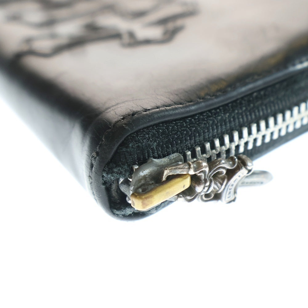 CHROME HEARTS(クロムハーツ) REC F ZIP 3クロス ラウンドジップレザーウォレット 財布 ブラック BCA368