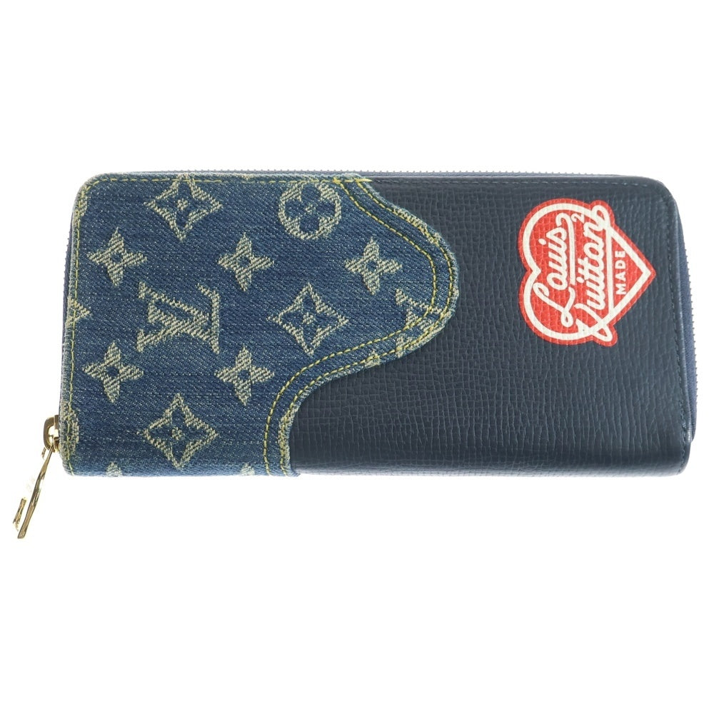 LOUIS VUITTON(ルイヴィトン) ×HUMAN MADE Monogram Zip Wallet モノグラム ロゴ ジップ 長財布 ネイビー/インディゴ