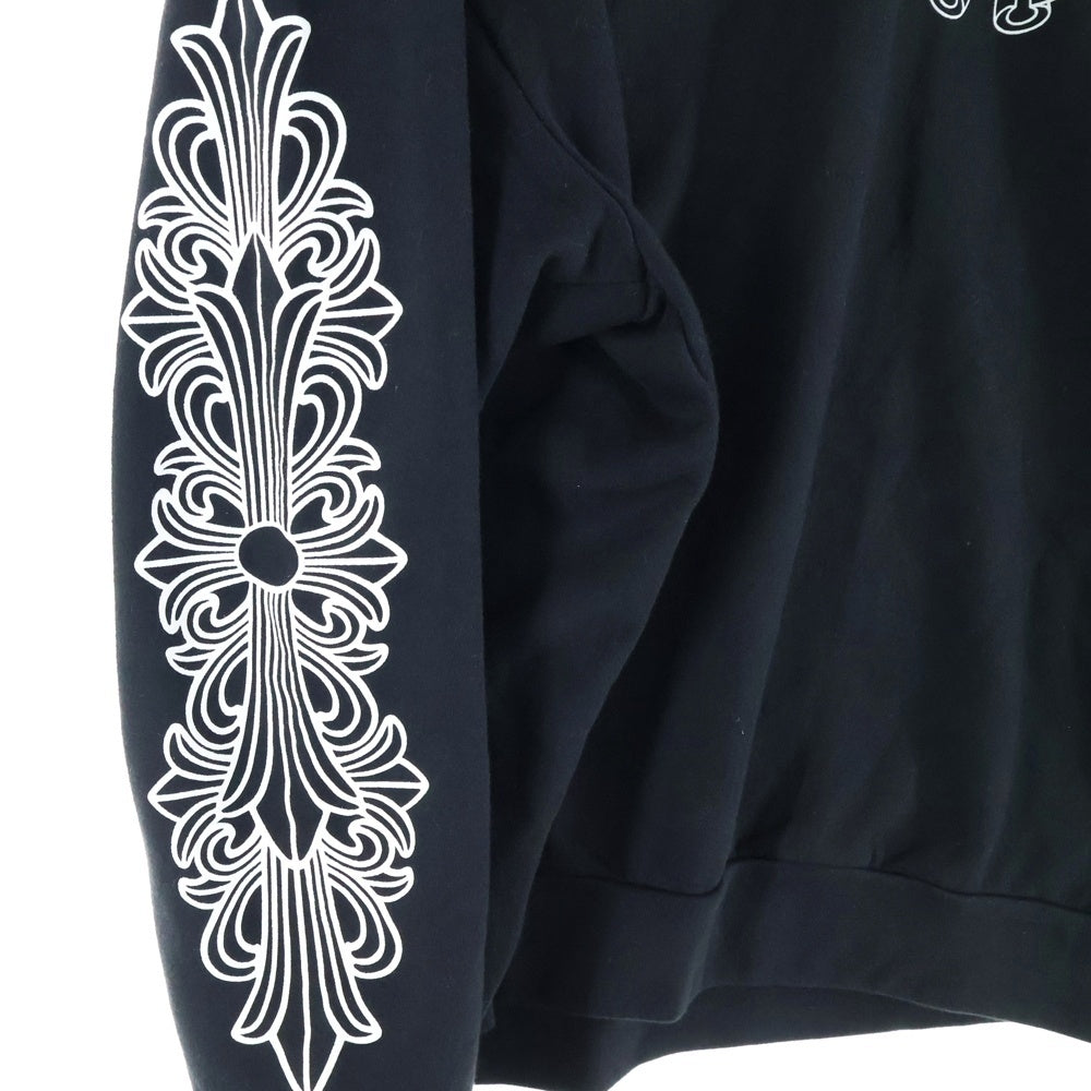CHROME HEARTS(クロムハーツ) Horseshoe L/S Sweatshirt ホースシュープリント 袖フローラル スウェット ブラック