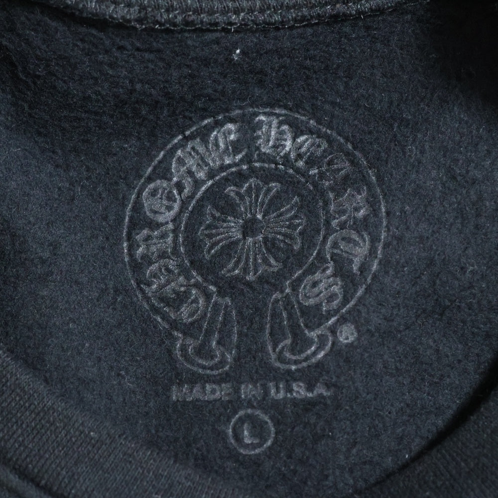 CHROME HEARTS(クロムハーツ) Horseshoe L/S Sweatshirt ホースシュープリント 袖フローラル スウェット ブラック