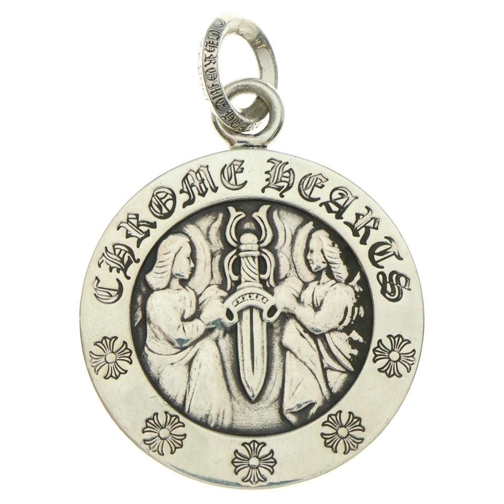 CHROME HEARTS(クロムハーツ) CHRM ANGL MDL LRG エンジェルメダルチャーム ラージ シルバーネックレストップ